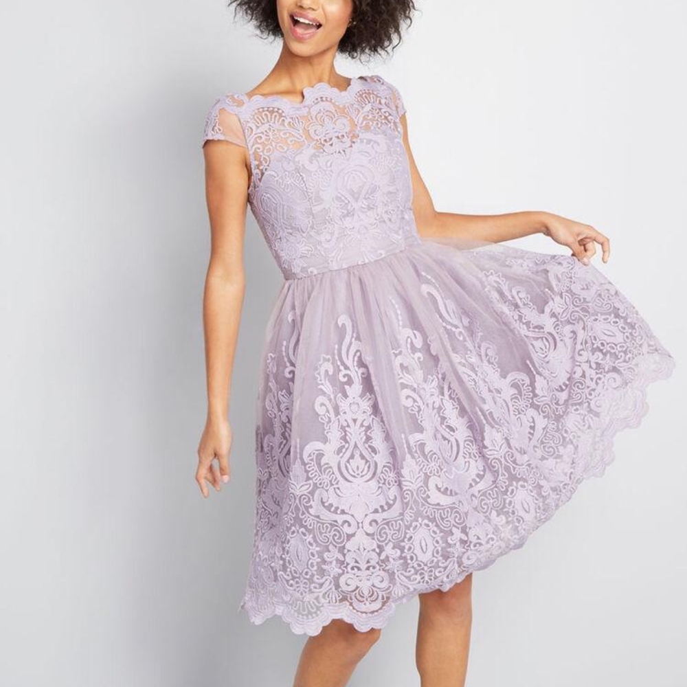 Modcloth Exquisite Elegance Lace Dress Violet NEW - Picture 2 of 8